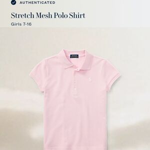 Polo by Ralph Lauren Pink Stretch Mesh Polo Shirt for Girls